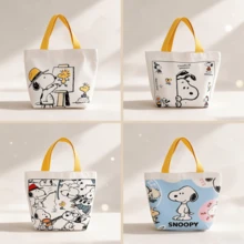 1 Buah Tas Tote Kanvas Bergambar Snoopy Lucu, Tas Tangan Kecil yang Dapat Digunakan Kembali, Tas Bekal Portabel, Tas Penyimpanan Serbaguna, Hadiah Ideal untuk Ulang Tahun, Halloween, Natal, Kembali ke Sekolah - MultiWarna - View 6