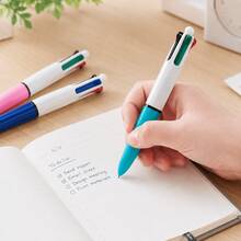 4/8/14-Piece Pack, 4-In-1 Retractable Multi-Color Ballpoint Pen, Smooth Writing, Quick Ink Switching, Mixed Color Barrel, Suitable For Journaling And Office Supplies. - Sets - View 3