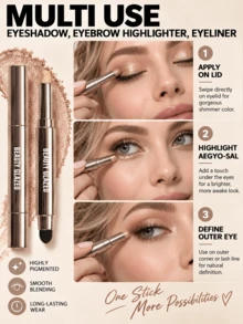beauty glazed Eyeshadow Stick Tahan Air, Efek Riasan Berkilau Mutiara, Tahan Lama dan Anti Luntur, Tidak Menggumpal, Pigmentasi Warna Tinggi, Dilengkapi dengan Aplikator Perata - #06 - View 5