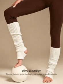 1-Piece Warm, Heat-Insulating, Comfortable Open-Toe Backless Leg Warmers, 40cm Winter Leg Warmers, Suitable For Outdoor And Everyday Casual Wear In Autumn And Winter - Multicolor - View 3