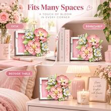 Bộ 494 khối xây dựng hộp hoa hồng, mô hình trưng bày hoa gấp gọn, đồ trang trí bàn làm việc sưu tầm cho người lớn, bộ lắp ráp hoa lãng mạn, phù hợp trang trí nhà và kệ sách - Bộ xếp hình hộp hoa - Xem 5