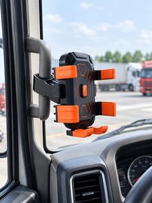 Truck Grabber Phone Mount, Heavy Duty Adjustable A-Pillar 4-Claw Phone Clip With Bottom Support, 360° Rotating Quick Release Clamp, Suitable For Semi-Trucks, Pickups, SUVs, Excavators, Commercial Vehicles, GPS Navigation, Truck Driver Accessories - Black - View 2