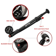 ZTTO 300 PSI High Pressure Bike Front Fork Shock Pump With Gauge - Multicolor - View 3