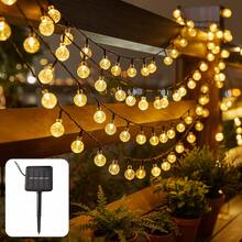 Solar String Lights - 20/50/100 LED Globe Lights, Suitable For Outdoor Use, Perfect For Garden, Easter, Mother's Day, Wedding, Patio, Valentine's Day Decoration - IPX4 Waterproof, Optional 5m/7m/12m, 8 Lighting Modes, Installable - Solar-powered Bubble Machine - View 14