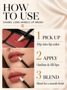 CHANEL Long-Handle Lip Brush 3-Pack, 1*10cm, Slanted Soft Bristles, Defines Lip Line, Prevents Lipstick Waste, Suitable For Makeup And Touch-Ups - Lip Brush - View 9