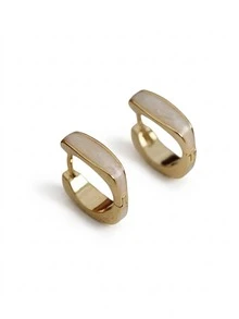 NobleVue 1 Pair Of Simple And Luxurious Geometric Copper Earrings Suitable For Women's Daily Party Wear - Yellow Gold - View 1