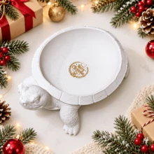 1pc Christmas White Turtle Storage Tray, Entrance Key Storage, Nordic Style Desktop Decorative Item, Christmas Decorative Item, For Key Storage And Small Change Storage - Multicolor - View 5