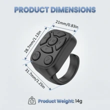 Multifunctional Ring Remote Control, Round Design, Suitable For Phone Selfie Shutter, Can Control Phone Or Tablet Page Turning, Volume Adjustment, Pause And Other Functions, Supports , IOS And Android Systems. Built-In 30mAh Battery - Multicolor - View 10