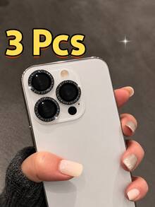 CASECOPS 黑色 3入相機鏡頭保護貼，相容 iPhone Duo/18 Pro Max/18 Pro/17 Pro Max/17 Pro/17/17 Air/16/15/14/13/12/11 系列，鋼化玻璃搭配金屬邊框，時尚百搭，8K HDR，防摔、防油、防刮、防指紋、防塵，全覆蓋、無氣泡、易安裝且相容手機殼 - 黑色 - 查看 4