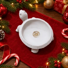 1pc Christmas White Turtle Storage Tray, Entrance Key Storage, Nordic Style Desktop Decorative Item, Christmas Decorative Item, For Key Storage And Small Change Storage - Multicolor - View 2