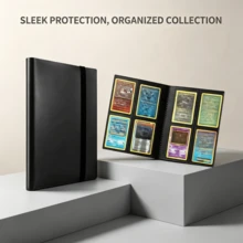 4-Pocket Card Collection Album 2x2, Thick Non-Stick Anti-Bend Pages, Dust-Proof And Moisture-Proof, 4-Color Elastic Bands For Easy Classification, Can Store Up To 160 Sleeved Cards, Tournament-Grade Storage Box With Display Function, Perfect Gift For MTG/TCG/ - Multicolor - View 9