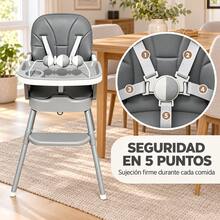 Silla alta para niños, dos modos de altura, incluye vajilla - Gris - Ver 4