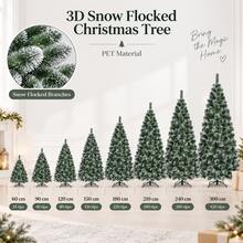 3D Snow Flocked Christmas Tree, PET Holiday Tree For Home Decor - Green - View 5