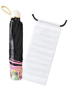 1pc Women's Umbrella, UPF50+ UV Protection Sun Umbrella (Floral Umbrella Is Main Product, Waterproof Storage Bag Is Accessory), Floral Pattern, Holiday Essential, Portable Travel Umbrella, 8 Reinforced Ribs, Women's Gift, Christmas - Multicolor - View 9