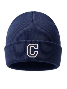 1pc Custom A-Z Embroidered Letter Ribbed Knit Beanie,Unisex Y2K Streetwear Aesthetic, Winter Warm Soft Outdoor Ski Commute Cap, Christmas New Year - Navy Blue - View 34