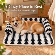 Dog Bed Cat Bed Pet Bed, 2026 New Warm Plush Dog Sofa Bed And Cat Sofa Bed, Soft Thickened Pet Sofa Pad, Non-Slip Bottom, Winter Sofa Protector Pad, Suitable For Small And Medium Dogs And Cats - Black - View 4