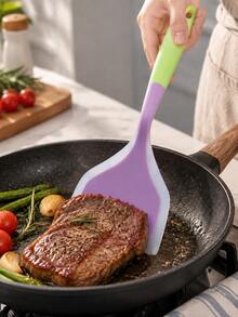 Random 2/1pc Silicone Wok Spatula, Translucent Kitchen Frying Spatula, Cabinet Cookware, Home Cooking Wide-Mouth Slotted Spatula - Multicolor - View 13