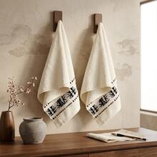 3pcs Milky White/Yellow/Green Jacquard Bamboo Leaf Bamboo Fiber Bath Towel & Towel Set, Minimalist Cloud-Like Soft Skin-Friendly Absorbent, Home/Bathroom/Hotel/Travel/Gym, Suitable For Men, Women, Beach, Swimming, Super Soft, Christmas, Halloween - White - View 8