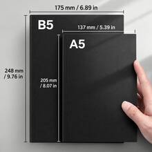 1/3pcs Premium Black Cardboard Notebook With 256 Square Blank Pages, Sturdy Cover And Acid-Free Paper. Ideal For Office Work, School Projects, Travel Diary, Daily Planning, And Creative Sketching. A Great Gift For Students And Teachers. - Rectangle - View 3