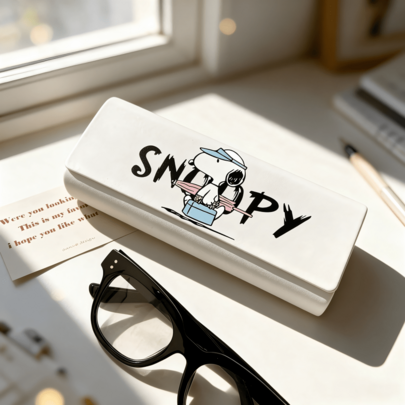 1PC Snoopy Cartoon Glasses Case, Student Class, Commute, Travel Storage, Birthday, Valentine's Day, Christmas, Back To School Gift, Portable Storage For Prescription Glasses, Fashion Glasses