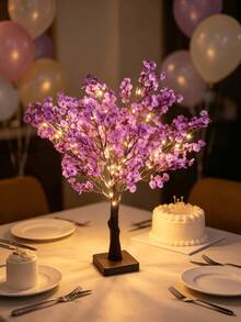 1PC 55CM Tall 60-Light Warm White Fairy Tree Lamp, USB + 3 AA Batteries Dual Power Supply, Ins Style Ambient Desktop Decor Light, Bedroom Homestay Party Ornament, Birthday Holiday Gift LED Tree Light - Multicolor - View 8