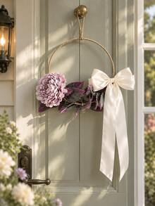 1pc Wreath For Front Door Flower Hanging Ornament For Front Door Bedroom Living Room Entryway Office Wedding Party Home Decor - Garland-h - View 6