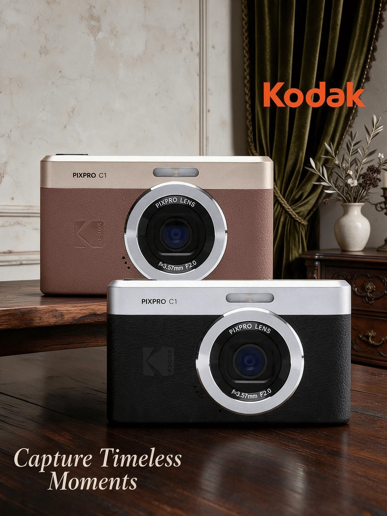 Kodak C1 Máy ảnh kỹ thuật số màn hình lật 2.8 inch 13MP hình ảnh HD và chụp góc rộng video 1080P thân máy siêu mỏng di động lấy nét tự động - Xem 1