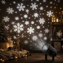 1. Christmas Projector, Can Project Dynamic Patterns Including Old Man, Reindeer, Snowman, Snowflake - USB Powered, Indoor/Outdoor Christmas Decoration, Durable Plastic Snowflake Machine, Suitable For Christmas, New Year, Valentine's Day, Wedding - Easy To Install, No Battery Required, LED Light, No Lighting Effect - Black - View 10