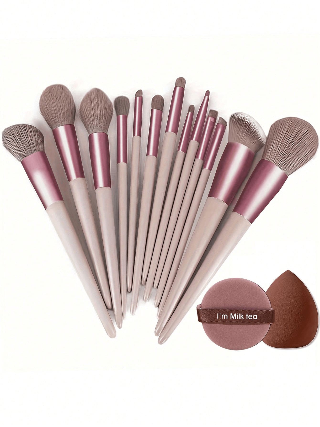 Cosmetic Brush Set For Eyeshadow, Foundation, BB Cream, Concealer, Blush, Powder, Mixed Beauty Soft Comprehensive Makeup Tools For Women - Brown - View 1