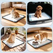 Dog Pee Pad Tray Holder, Non-Slip Silicone Pee Pad Support, Suitable For Puppies And Small To Medium Dogs Incontinence Toilet Training Pad Tray, Toilet Training Pad, No-Spill High-Edge Design, Portable Leak-Proof Pad Tray, For Indoor Floor Protection, Dog Supplies! - Size S Silicone Diaper Pad Holder (1 Diaper Included) - View 4