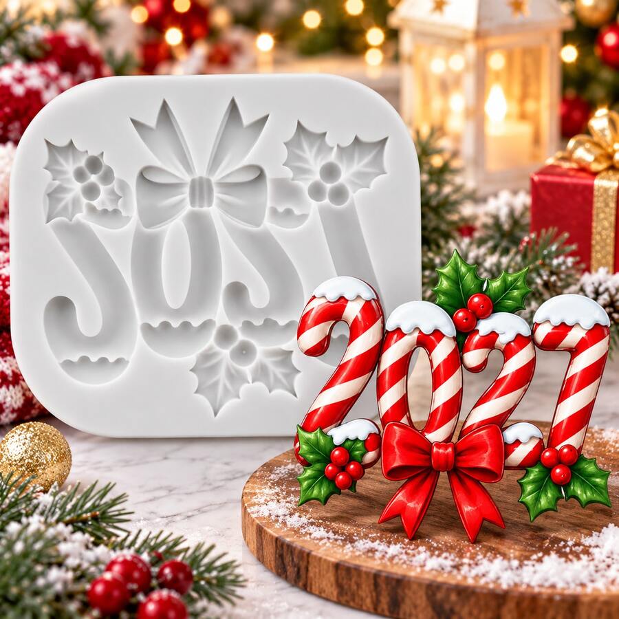 1 peça Molde de Silicone de Natal 2027, Molde para Velas, Molde para ...