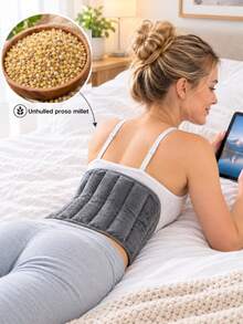 Miếng đệm sưởi ấm bằng lò vi sóng cho lưng, eo, đau bụng kinh, cổ, vai và căng cơ, miếng đệm sưởi ấm đeo được dùng cho liệu pháp nóng và lạnh, màu xám - Nhiều màu - Xem 2