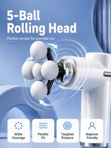 Portable Mini Massage Gun, Deep Tissue Muscle Massager With 5 Interchangeable Massage Heads, Rechargeable Handheld Percussion Massager For Body, Neck, Back Pain Relief And Fitness Relaxation - View 3