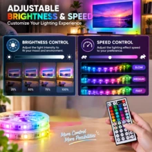 RGB LED Light Strip, 44-Key Remote Control, USB Powered Color Changing Light Bar, TV Backlight, Bedroom And Living Room Ambient Lighting, Halloween Party Decoration - 44-key RGB LED Strip - View 3