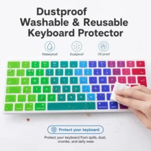 1pc Gradient Silicone Keyboard Cover Compatible With Apple Magic Wireless Bluetooth Keyboard MLA22LL/A A1644 2015 Released,EU English Layout,Ultra Thin,Dustproof,Gradient Pink/Grey/Blue/Purple/Rainbow - View 6