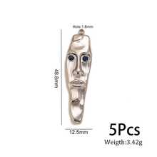 1/5 Pcs Stainless Steel Gold Plated Abstract Face Mask Charm, DIY Jewelry Making Pendant - Pendant - View 14