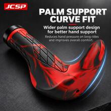 JCSP Ergonomic Mountain Bike Bullhorn Handlebars, Non-Slip Rubber Grip With Palm Support And Locking Ring, Comfortable Shock-Absorbing Mountain Bike Grips - Multicolor - View 6