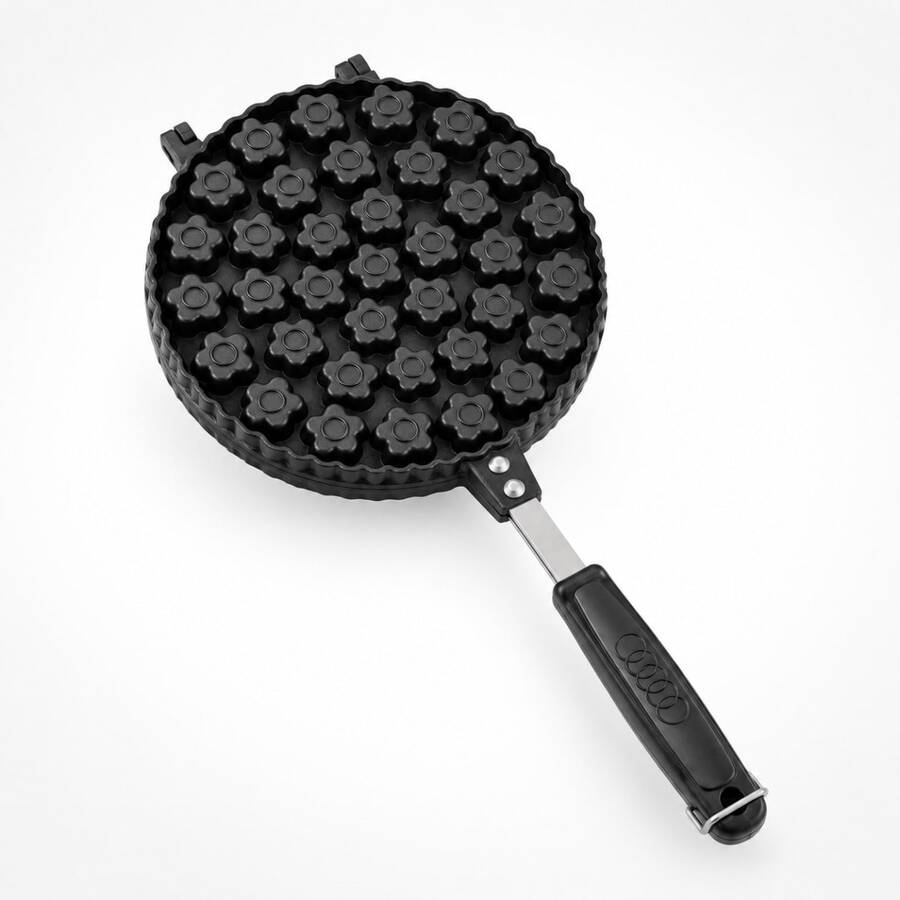 Plum Blossom Pancake Maker, Multi-Cavity Stovetop Cake Pan With Double-Sided Hinged Design And Long Handle, Flower-Shaped Mold For Mini Pancakes, Filled Pastries, Cake Bites And Homemade Snacks