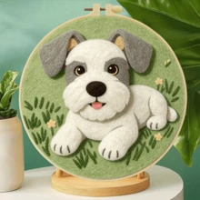 20x20cm/7.9x7.9 Inch DIY Needle Felting Starter Kit,Wool Felt,Cartoon Animals Theme Includes Instruction Manual,Embroidery Frame,Stamping Needle,Foam Padding,Wool And Felt,Handicraft Embroidery For Home Decoration,Suitable Gift For Special Occasions - Cartoon Animals - View 5
