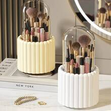 Organizer Makeup Berputar 360°, Desain Multi-Kompartemen, Tempat Kuas Makeup dan Lipstik, Cocok untuk Meja Rias - MultiWarna - View 2