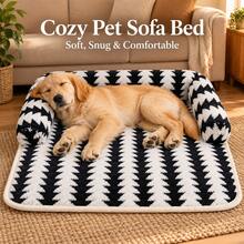 Dog Bed Cat Bed Pet Bed, 2026 New Warm Plush Dog Sofa Bed And Cat Sofa Bed, Soft Thickened Pet Sofa Pad, Non-Slip Bottom, Winter Sofa Protector Pad, Suitable For Small And Medium Dogs And Cats - Black - View 3