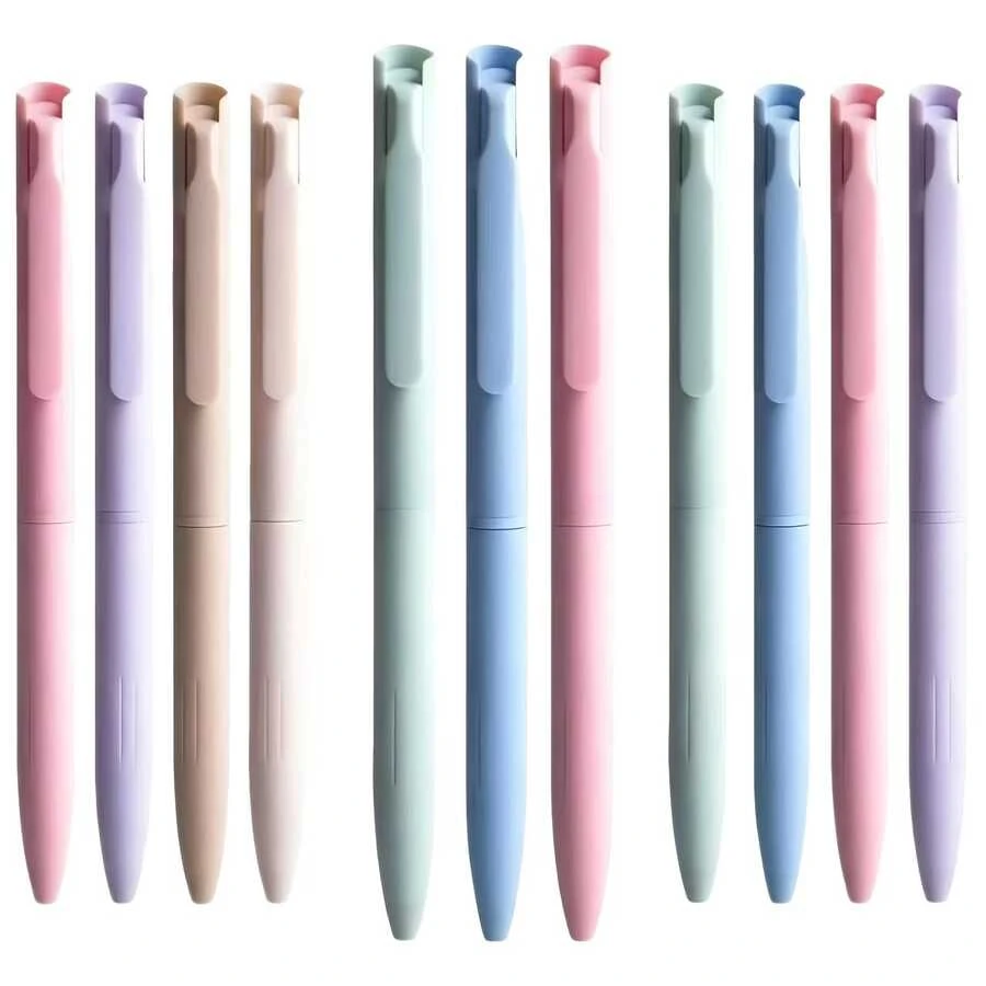 Soft Color 0.5mm Fine Tip Retractable Gel Pen - Quick Dry Non-Smudge Gel Ink Pen, Suitable For Notes, Diaries And Learning (3 Random Colors) - A - View 1