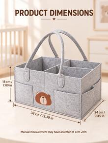 1pc Portable Felt Diaper Storage Bag For Baby Travel, Multi-Functional Diaper Bag For Mother And Baby, Foldable Outdoor Mommy Bag, Baby Storage Bag For Diapers - Multicolor - View 8