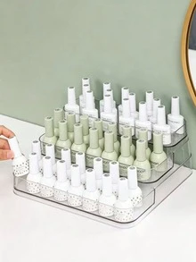 1pc Tiered Nail Polish Storage Rack, Transparent Multi-Layer Display Stand, Thickened & Durable, Suitable For Nail Polish, Essential Oils, Perfume Samples, Makeup Bottles, Vanity Desktop Organizer - Clear - View 7