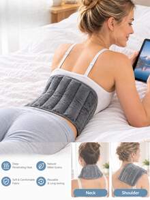 Miếng đệm sưởi ấm bằng lò vi sóng cho lưng, eo, đau bụng kinh, cổ, vai và căng cơ, miếng đệm sưởi ấm đeo được dùng cho liệu pháp nóng và lạnh, màu xám - Nhiều màu - Xem 5