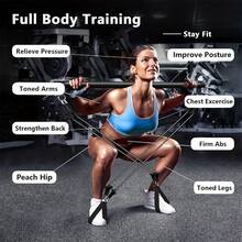 Bộ 8 món thanh tập Pilates kèm 4 dây kháng lực (140 Lbs), bộ thiết bị tập gym tại nhà di động với dây đeo cổ chân và ba lô dây rút, phù hợp cho nam và nữ tập thể dục - Nhiều màu - Xem 1