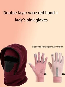 Outdoor Winter Warm Set, Breathable Balaclava Mask + Touchscreen Anti-Slip Gloves, Available Separately Or As A Set, Suitable For Skiing, Hiking, Motorcycle Riding, Unisex - Multicolor - View 20