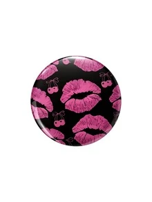 Pink Black Fun Pattern Pin Badge Brooch, Round Decorative Buttons, Clothing Backpack Accessory, Cute Gift For Friends - Multicolor - View 12