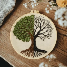 1 قطعة 20*20 سم/7.9*7.9 بوصة، مجموعة تطريز أشجار مختلفة، مجموعة تطريز يدوية DIY للمبتدئين البالغين، هدية منزلية، هدية خياطة للنساء، تشمل دليل المستخدم، قماش مطبوع بالنمط، إطار التطريز، الإبرة والخيط. - أشجار مختلفة - مشاهدة 17