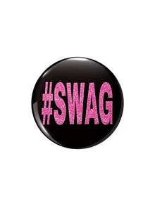 Pink Black Fun Pattern Pin Badge Brooch, Round Decorative Buttons, Clothing Backpack Accessory, Cute Gift For Friends - Multicolor - View 11